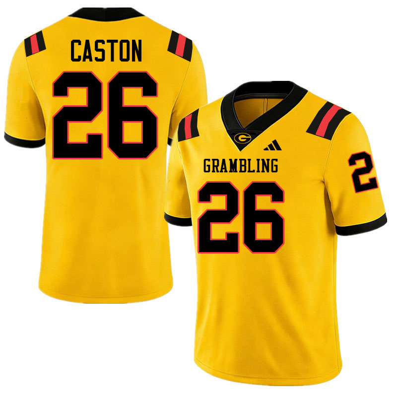 Grambling State Tigers #26 Cisco Caston College Football Jerseys,Uniforms-Gold